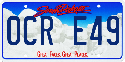 SD license plate 0CRE49