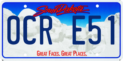SD license plate 0CRE51