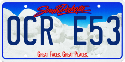 SD license plate 0CRE53