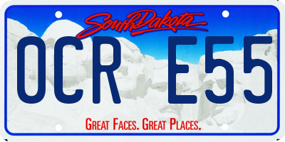 SD license plate 0CRE55