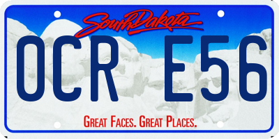 SD license plate 0CRE56