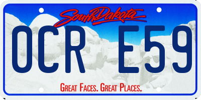 SD license plate 0CRE59