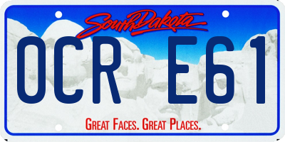 SD license plate 0CRE61