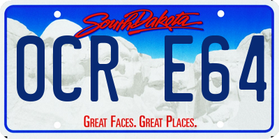 SD license plate 0CRE64
