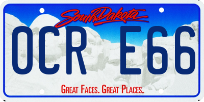 SD license plate 0CRE66