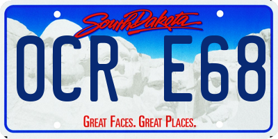 SD license plate 0CRE68