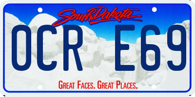 SD license plate 0CRE69