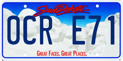 SD license plate 0CRE71