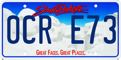SD license plate 0CRE73