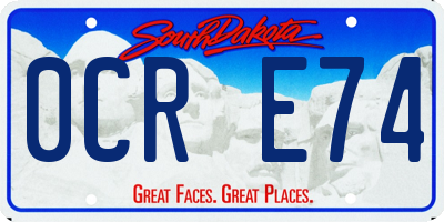 SD license plate 0CRE74
