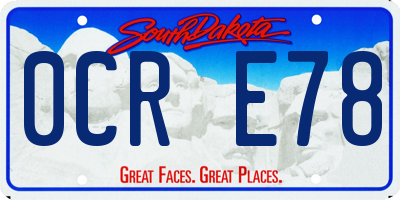 SD license plate 0CRE78