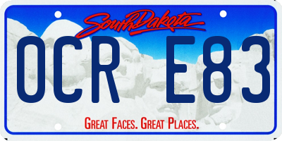SD license plate 0CRE83
