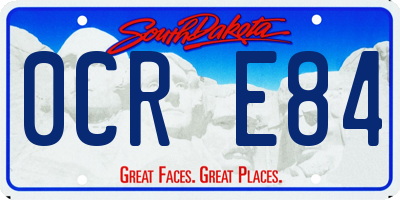 SD license plate 0CRE84