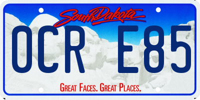 SD license plate 0CRE85