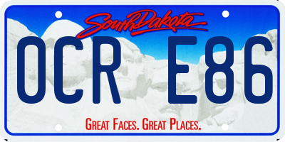 SD license plate 0CRE86