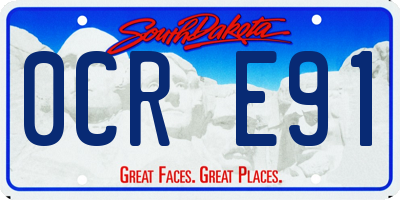 SD license plate 0CRE91