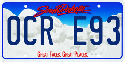 SD license plate 0CRE93