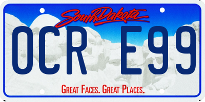 SD license plate 0CRE99