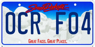 SD license plate 0CRF04