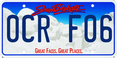 SD license plate 0CRF06