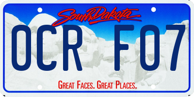 SD license plate 0CRF07