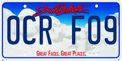 SD license plate 0CRF09