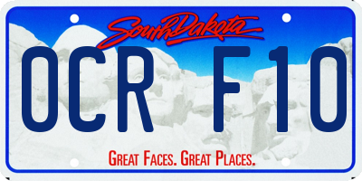 SD license plate 0CRF10