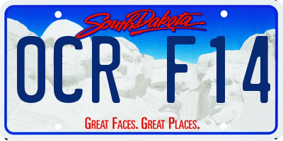 SD license plate 0CRF14