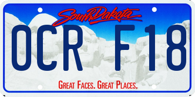 SD license plate 0CRF18