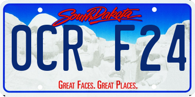 SD license plate 0CRF24