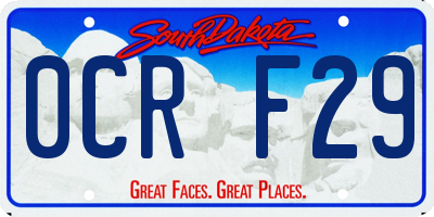SD license plate 0CRF29