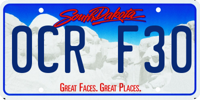 SD license plate 0CRF30