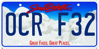 SD license plate 0CRF32