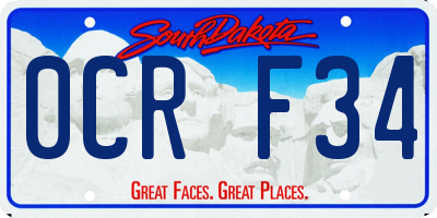 SD license plate 0CRF34
