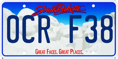 SD license plate 0CRF38
