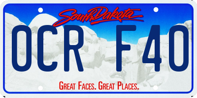 SD license plate 0CRF40