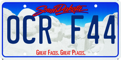SD license plate 0CRF44