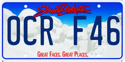 SD license plate 0CRF46