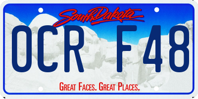 SD license plate 0CRF48