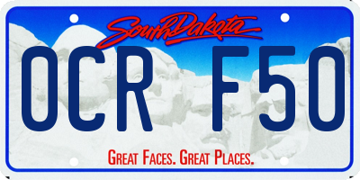 SD license plate 0CRF50