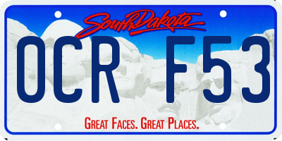 SD license plate 0CRF53