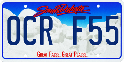 SD license plate 0CRF55