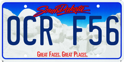 SD license plate 0CRF56