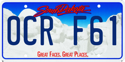 SD license plate 0CRF61