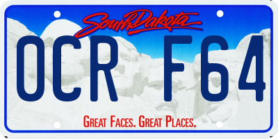 SD license plate 0CRF64