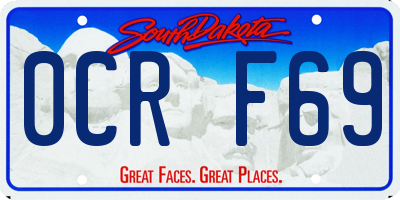 SD license plate 0CRF69