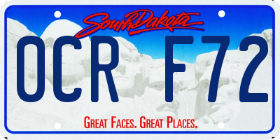 SD license plate 0CRF72