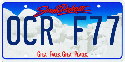 SD license plate 0CRF77