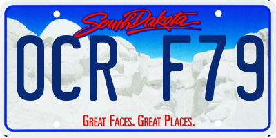 SD license plate 0CRF79