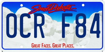 SD license plate 0CRF84